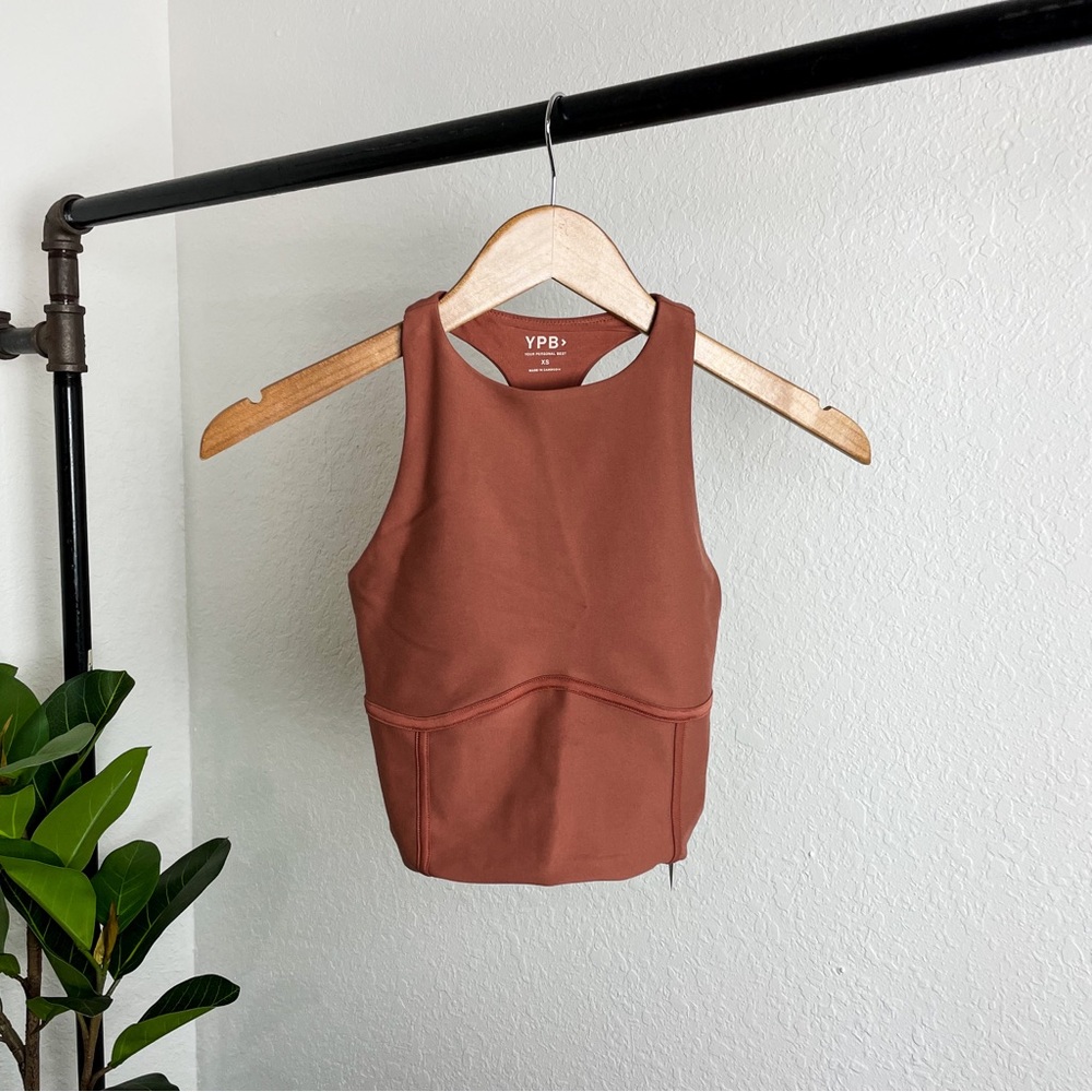 NWT Abercrombie & Fitch YPB SculptLux High Neck Corset Slim Tank Size XXS